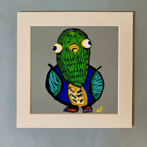 "Pigeon." Matted Print