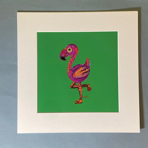 "Flamingo." Matted Print