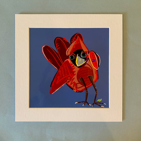 "Cardinal." Matted Print