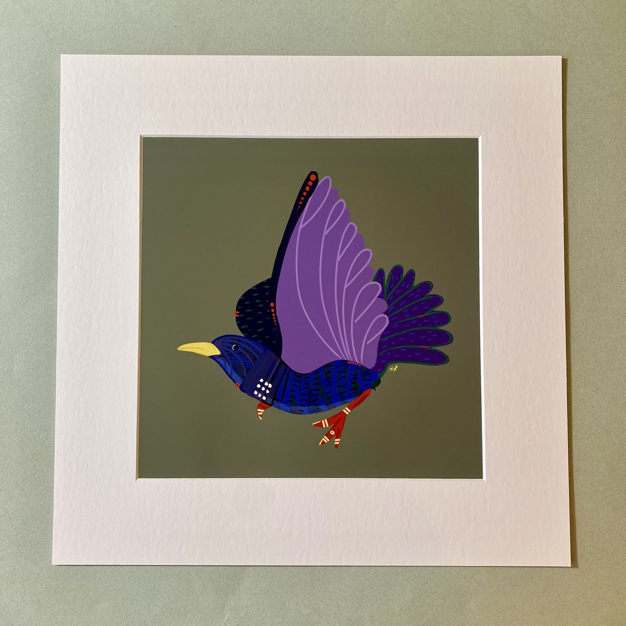 "Starling." Matted Print