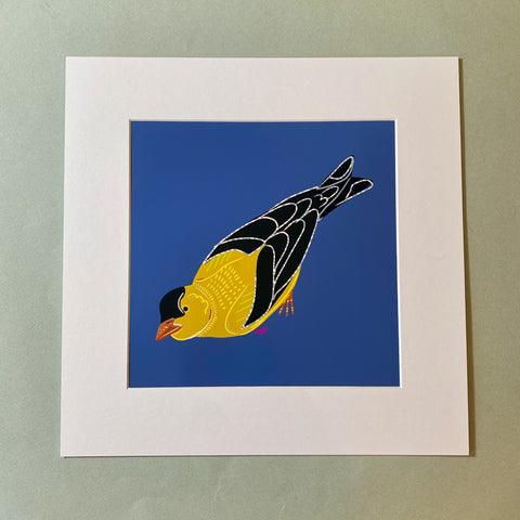 "Goldfinch." Matted Print