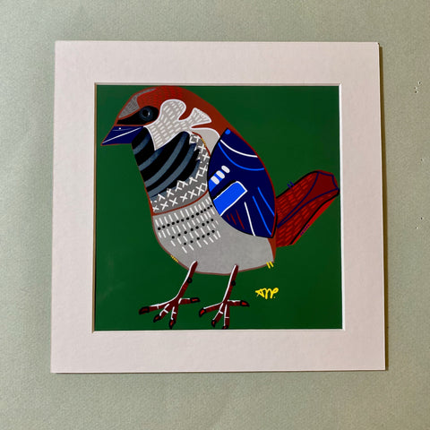 "Finch." Matted Print