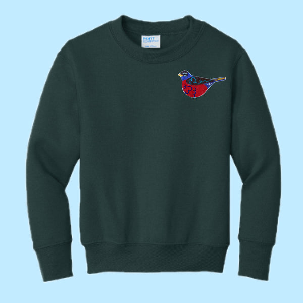 "Robin." Embroidered Patch Unisex Youth Sweatshirt