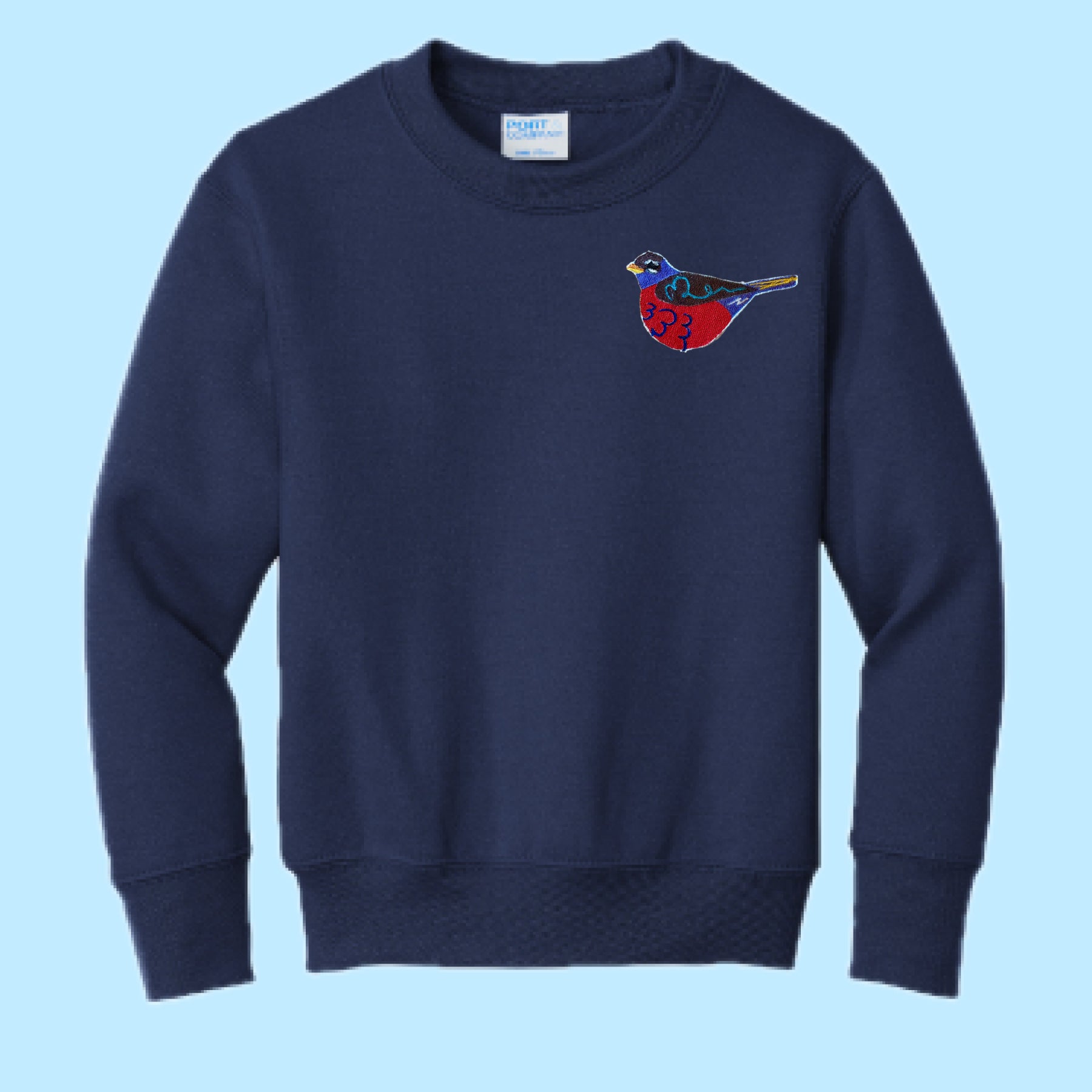 "Robin." Embroidered Patch Unisex Youth Sweatshirt