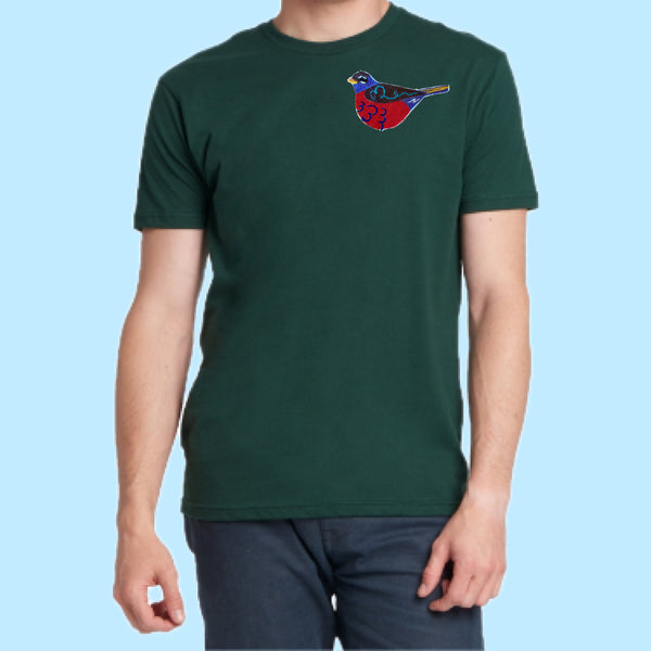 "Robin." Embroidered Patch Unisex Adult T-shirt