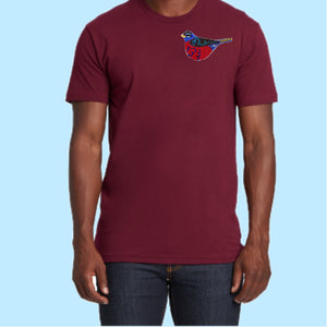 "Robin." Embroidered Patch Unisex Adult T-shirt