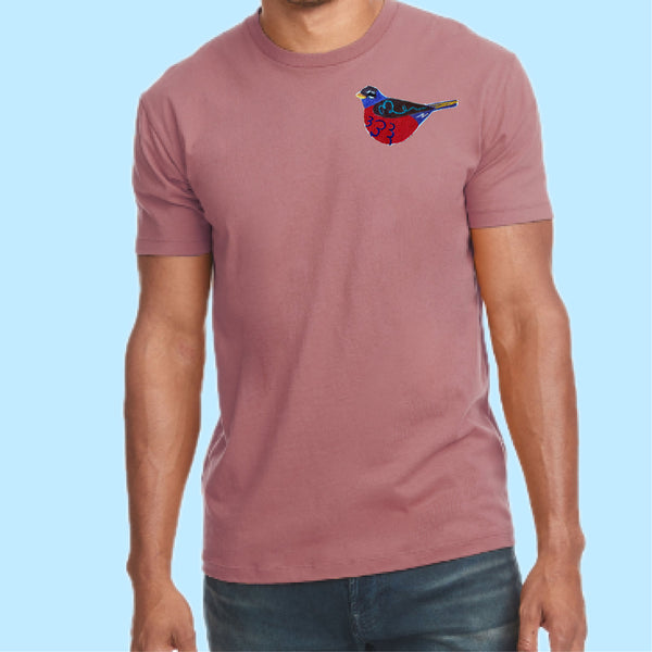 "Robin." Embroidered Patch Unisex Adult T-shirt