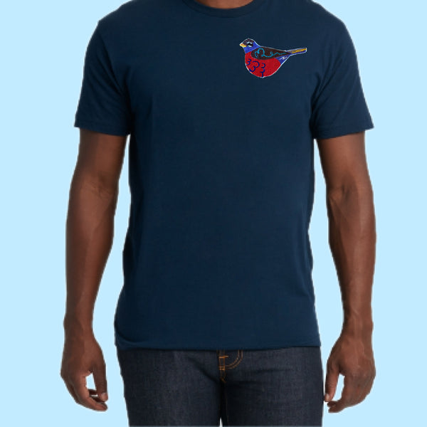 "Robin." Embroidered Patch Unisex Adult T-shirt