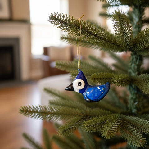 Bluejay Hand Sculpted Ornament