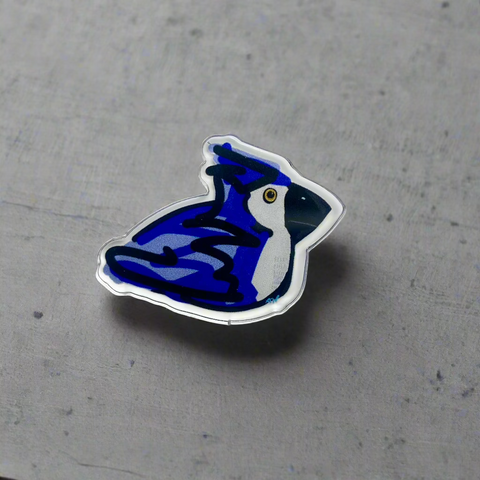 Acrylic Pin (Blue Jay)