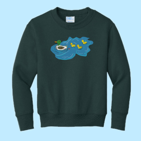 "Ducklings." Hand Pressed Graphic Art Sweatshirt (Youth)