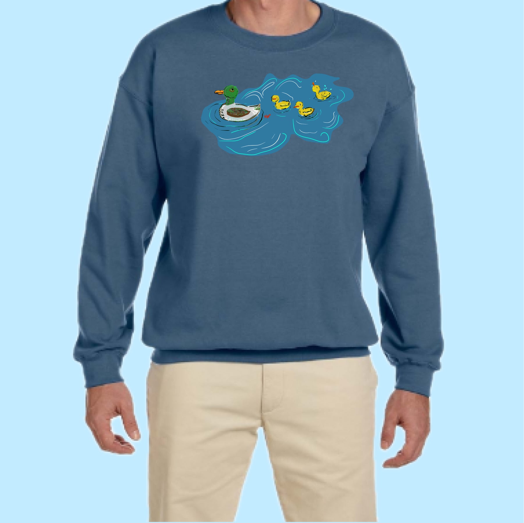 "Ducklings." Hand Pressed Graphic Art Sweatshirt
