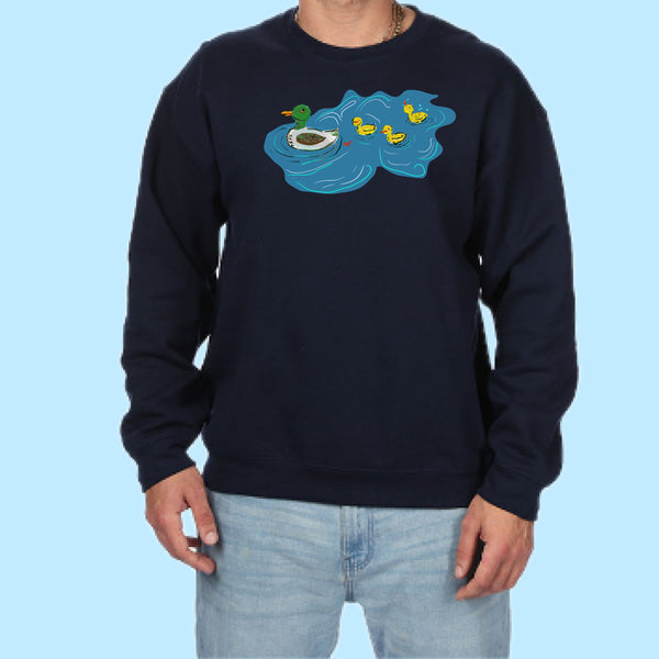 "Ducklings." Hand Pressed Graphic Art Sweatshirt