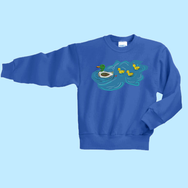 "Ducklings." Hand Pressed Graphic Art Sweatshirt (Youth)