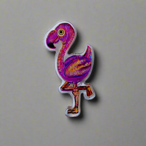 Acrylic Pin (Flamingo)