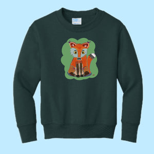 "Fox." Hand Pressed Graphic Art Sweatshirt (Youth)