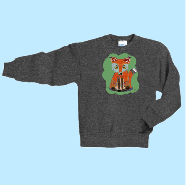 "Fox." Hand Pressed Graphic Art Sweatshirt (Youth)