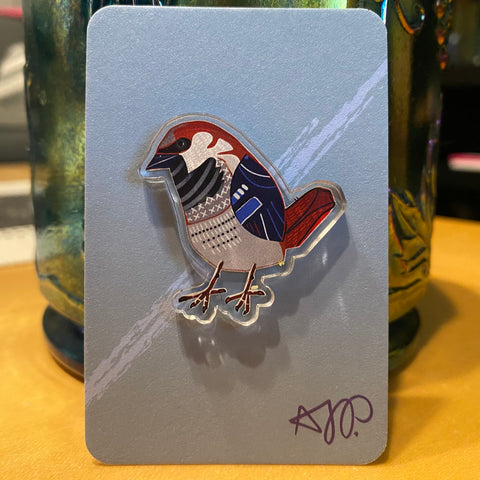 Acrylic Pin (Sparrow)