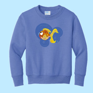 "Goldfish." Hand Pressed Graphic Art Sweatshirt (Youth)