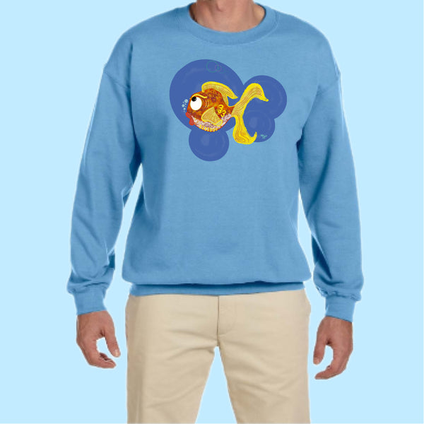 "Goldifish." Hand Pressed Graphic Art Sweatshirt