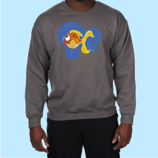 "Goldifish." Hand Pressed Graphic Art Sweatshirt