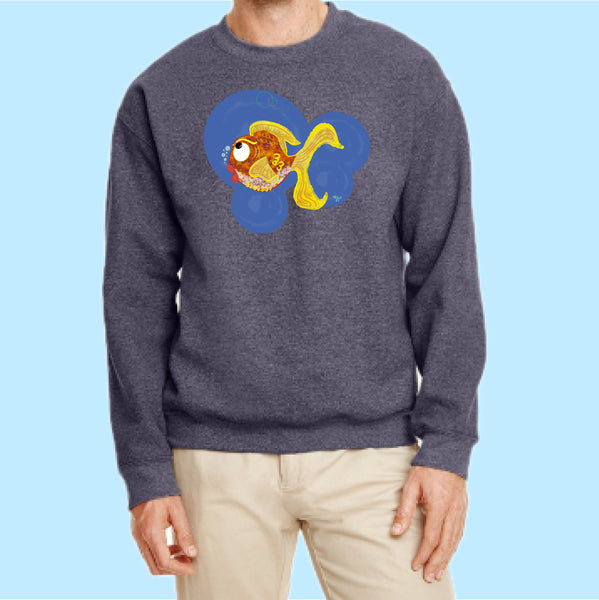 "Goldifish." Hand Pressed Graphic Art Sweatshirt