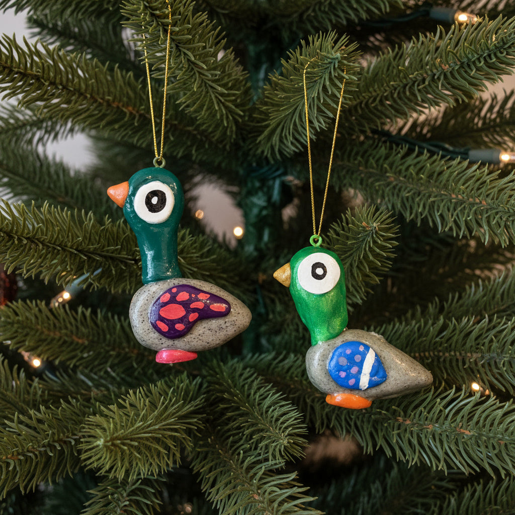 Green Pigeon Hand Sculpted Ornament