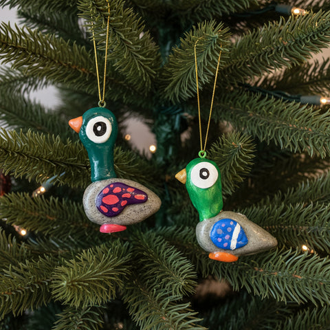 Green Pigeon Hand Sculpted Ornament