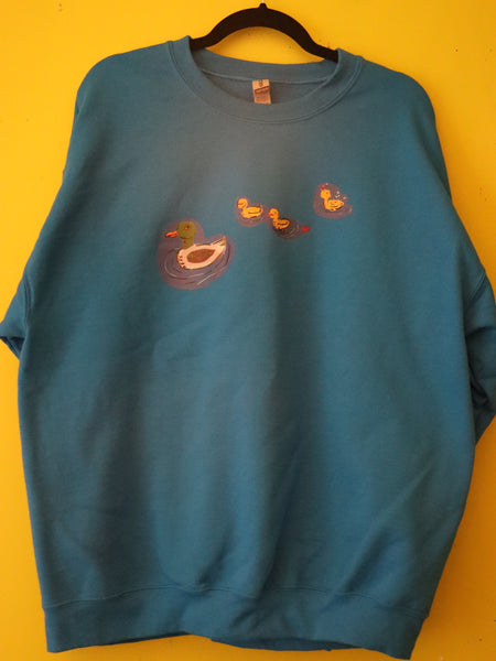 Ducklings Hand Pressed Graphic Art Sweatshirt