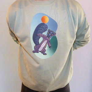 "Squirrley." Print Hand Pressed Graphic Art Sweatshirt