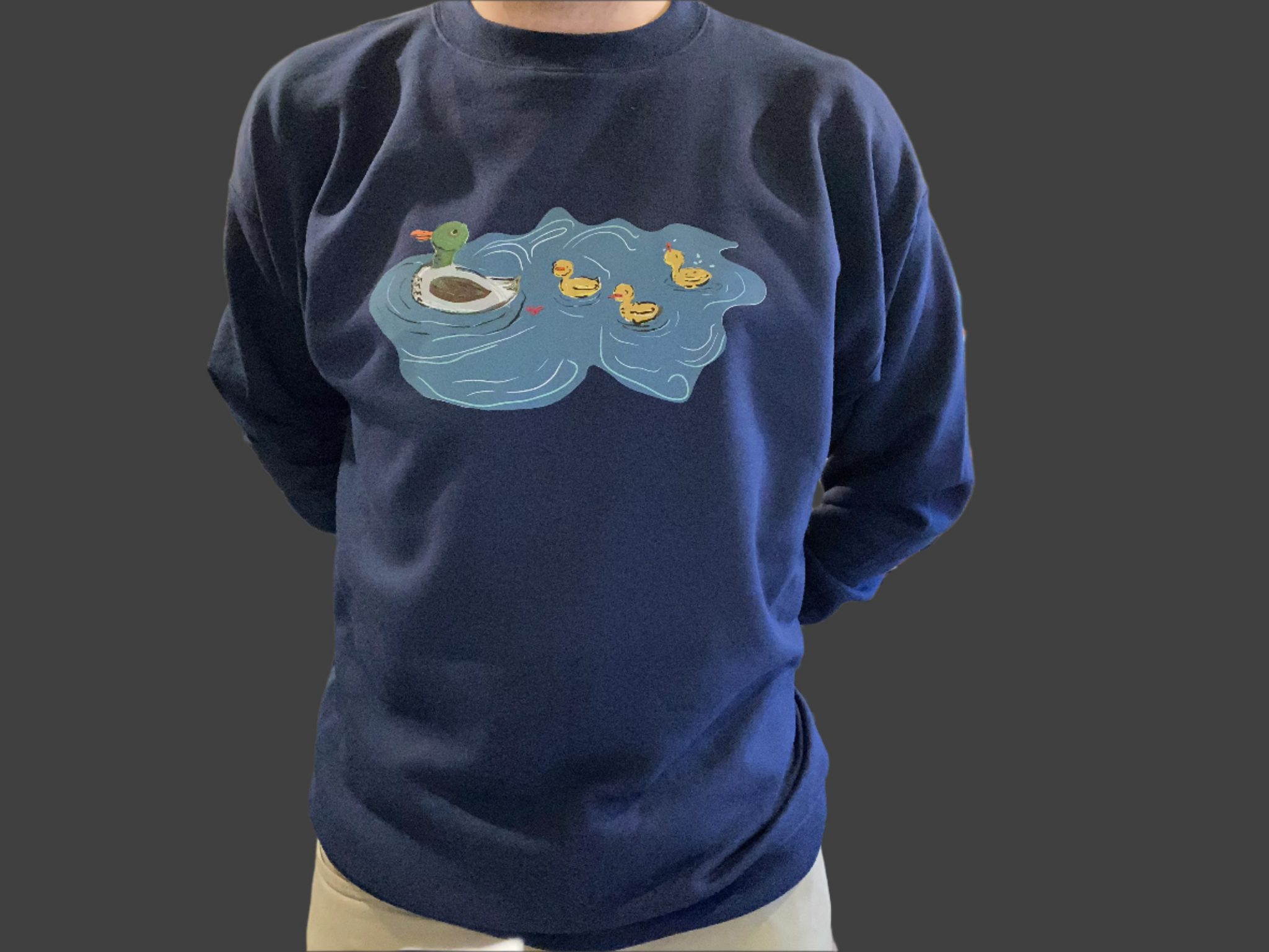 Ducklings Hand Pressed Graphic Art Sweatshirt