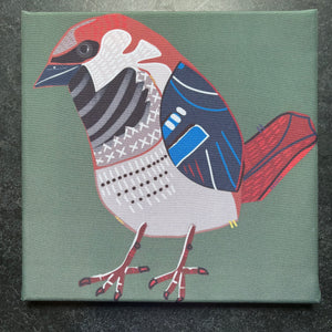 "Sparrow." 12x12 Canvas Print