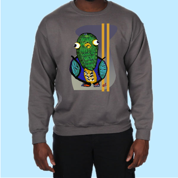 "Pigeon." Print Hand Pressed Graphic Art Sweatshirt