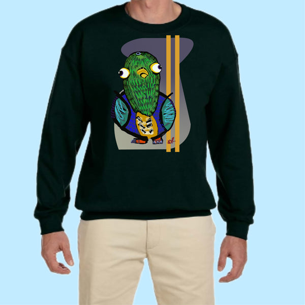 "Pigeon." Print Hand Pressed Graphic Art Sweatshirt