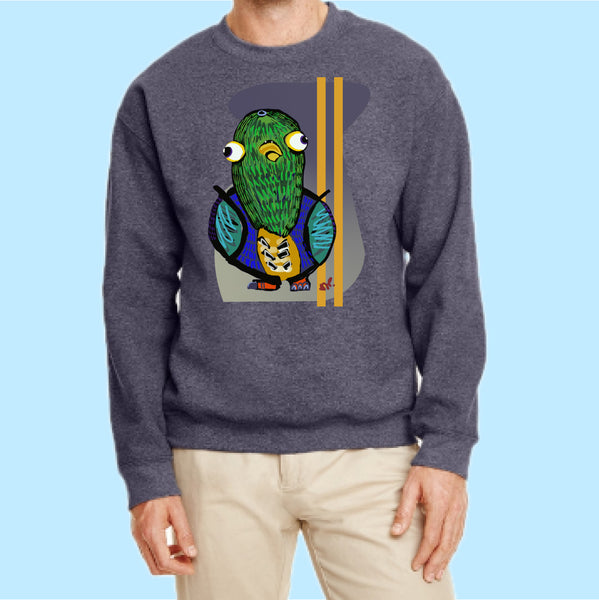 "Pigeon." Print Hand Pressed Graphic Art Sweatshirt