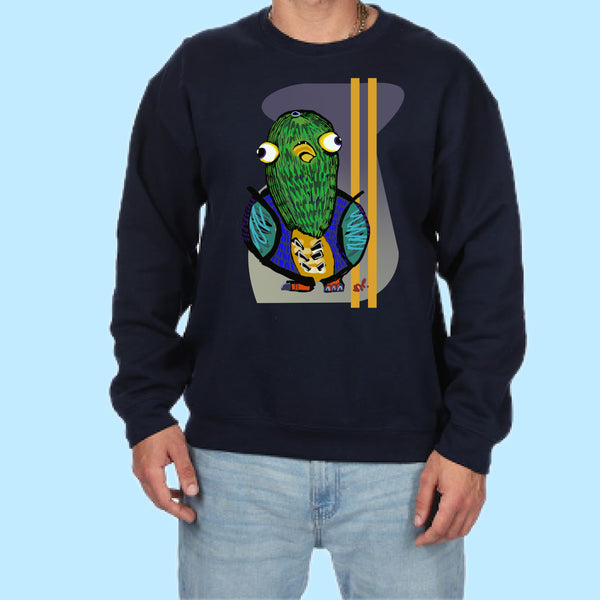 "Pigeon." Print Hand Pressed Graphic Art Sweatshirt
