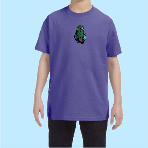 "Pigeon." Petit Cut Embroidered Patch T-shirt
