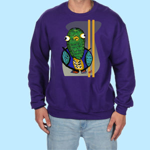 "Pigeon." Print Hand Pressed Graphic Art Sweatshirt