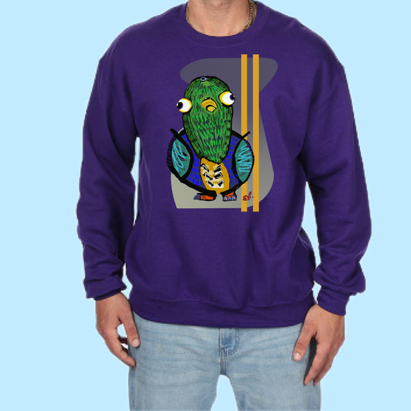 "Pigeon." Print Hand Pressed Graphic Art Sweatshirt