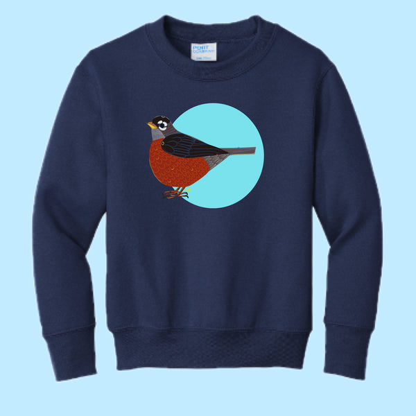 "Robin." Hand Pressed Graphic Art Sweatshirt (Youth)