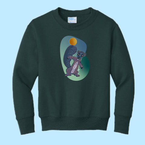 "Squirrely." Hand Pressed Graphic Art Sweatshirt (Youth)