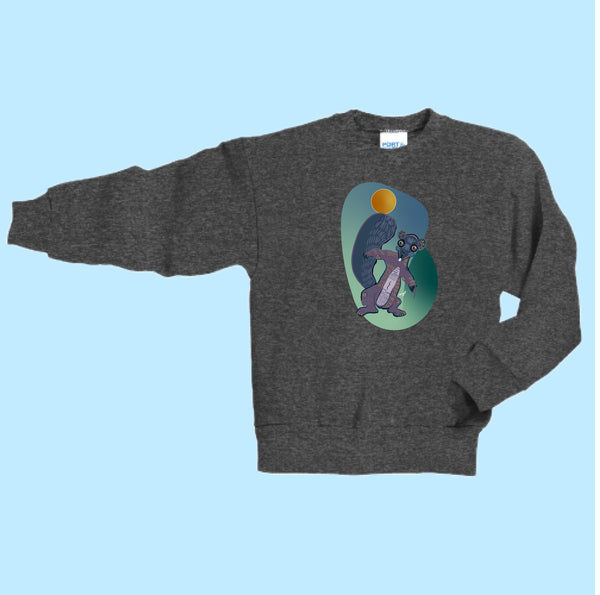 "Squirrely." Hand Pressed Graphic Art Sweatshirt (Youth)