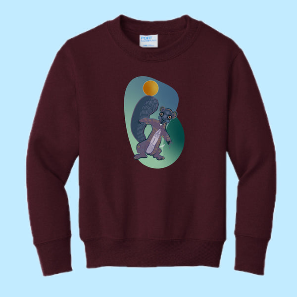 "Squirrely." Hand Pressed Graphic Art Sweatshirt (Youth)