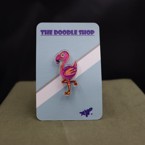 Acrylic Pin (Flamingo)