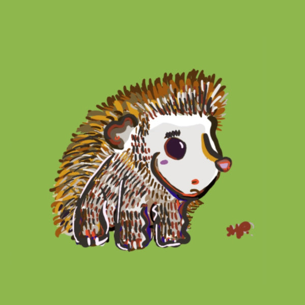 "Hedgehog." Matted Print