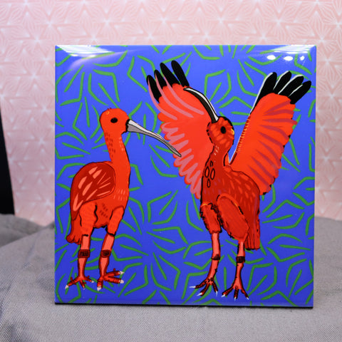 “Red Ibis.” Art Tile